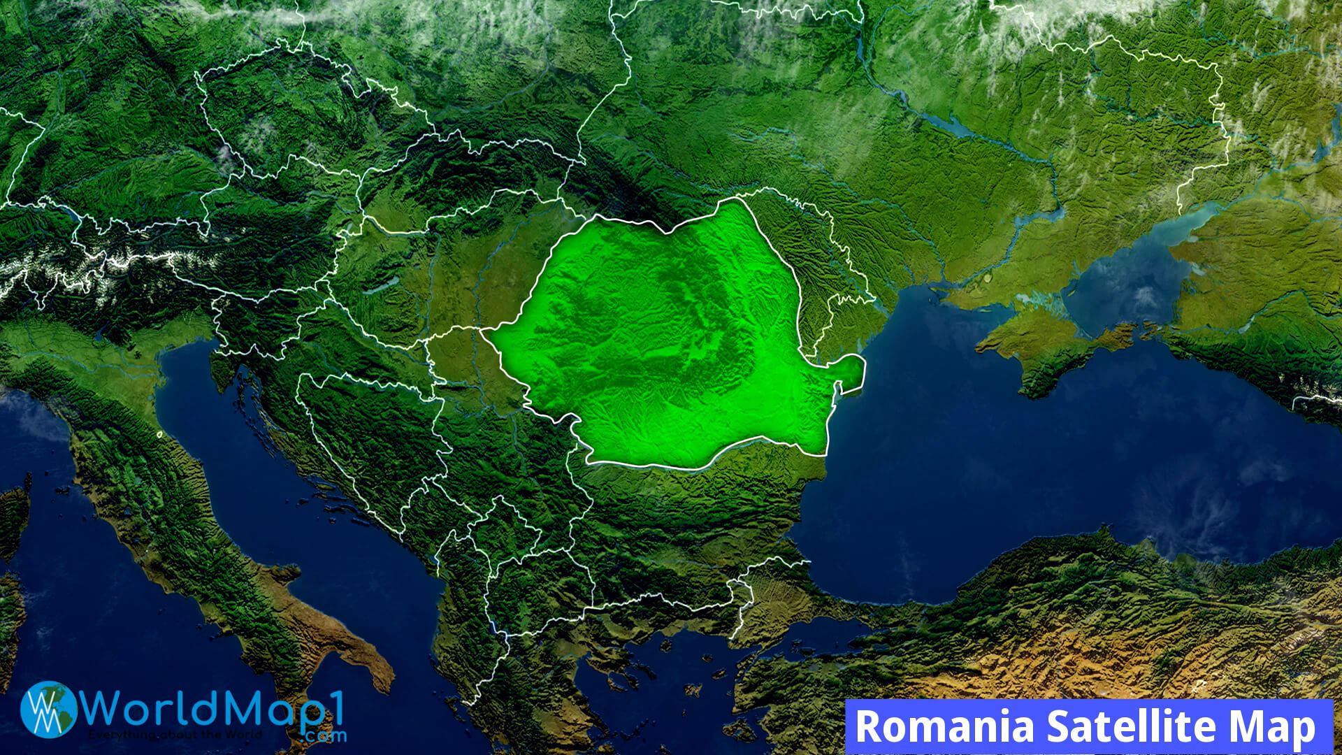 Romania Satellite Map